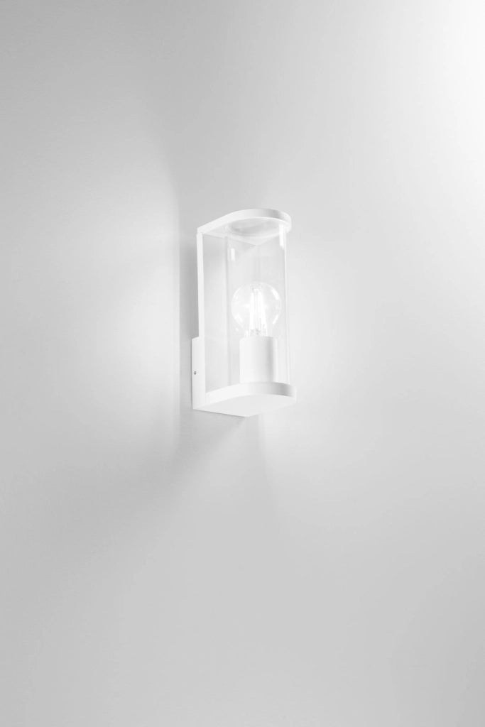APPLIQUE ROSEN BIANCO IN ALLUMINIO E VETRO 1 LUCE ATTACCO E27 IP44 119X83X222MM