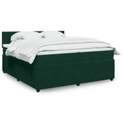 Giroletto a Molle con Materasso Verde Scuro 200x200 cm Velluto