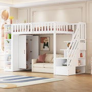 Letto a Soppalco Multifunzione con Armadio e Ripiani ¨C Xylo ¨C 90x200, Bianco