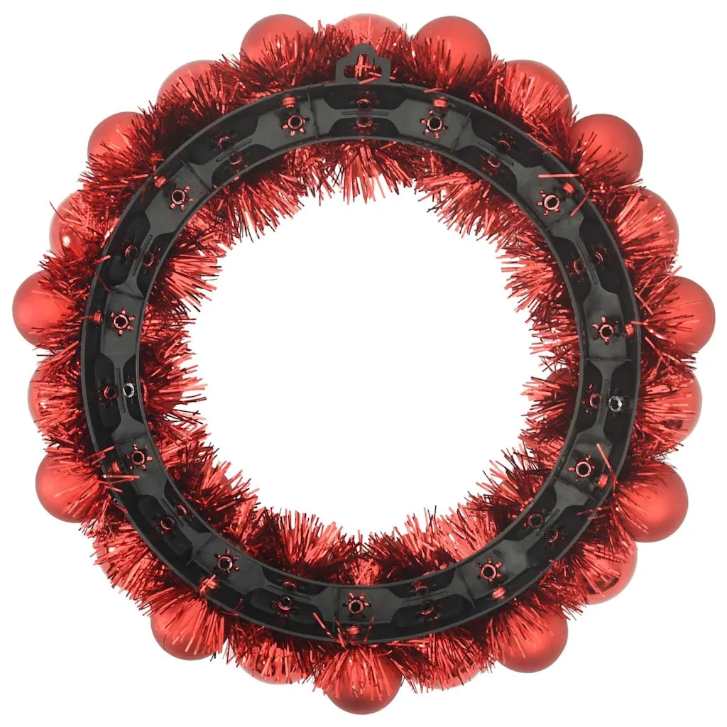 Corone di Palline di Natale 2 pz-Decorazioni natalizie Rosso 33 x 33 x 7 cm