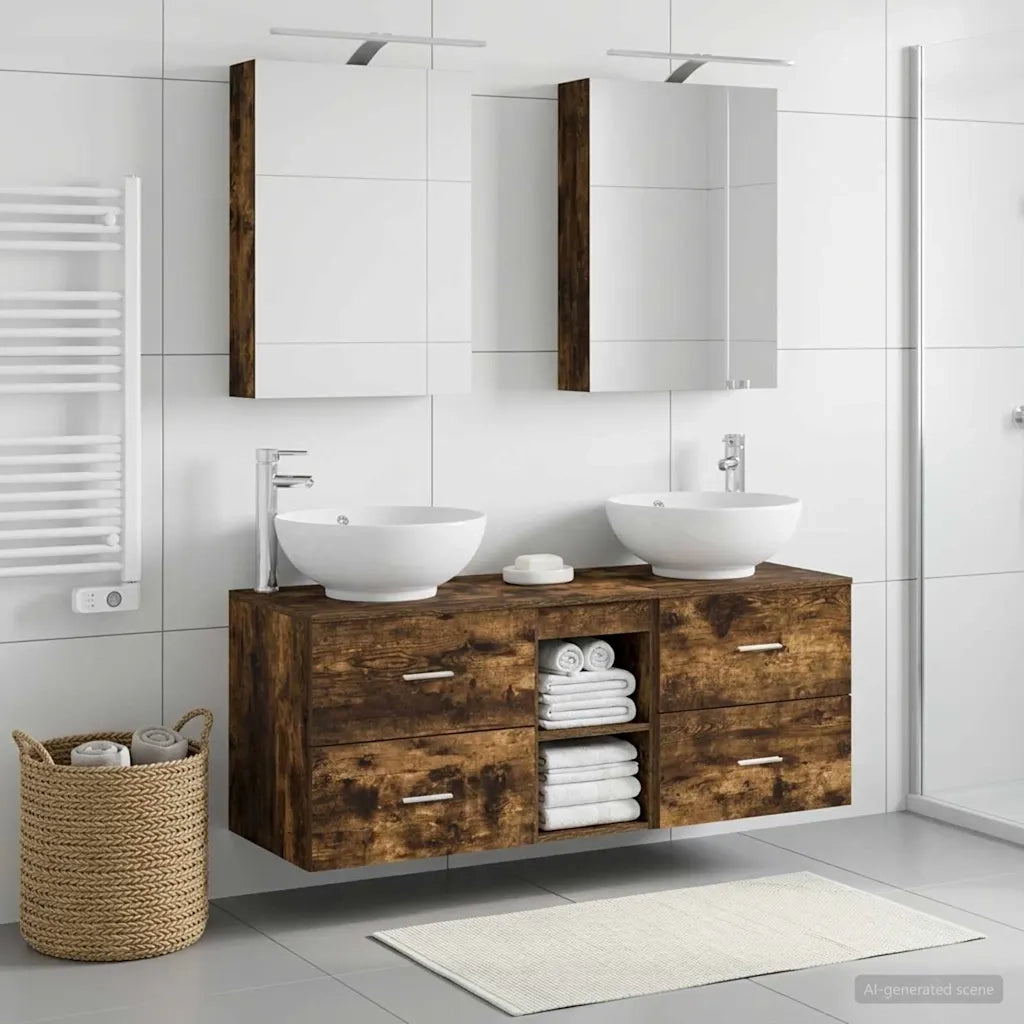 Set di mobili per il bagno 5 pcs Rovere Fumo 3406955