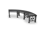 Panca Deimos dritta curva Giochipark acciaio zincato verniciato cm 150x49x47h - Grigio micaceo - Curvo