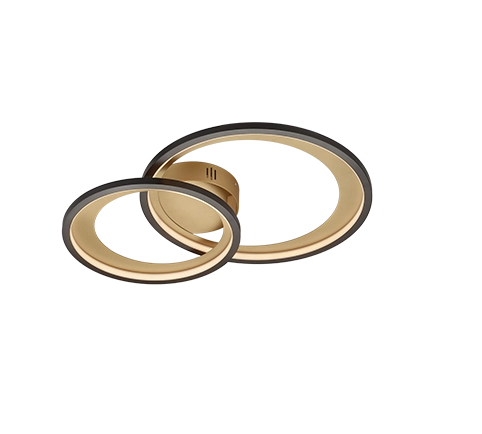 Plafoniera LED, metallo, nero opaco, 59x8,5x43 cm, Granada