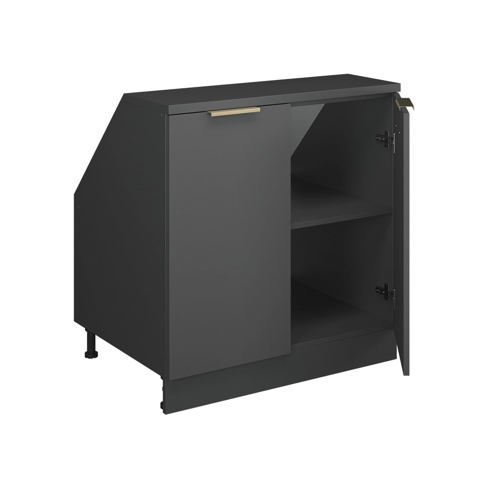 Mobile sottotetto Rion Antracite-oro/Antracite 80 x 83.8 cm con 2 porte, carcassa 60 cm profondità Vicco