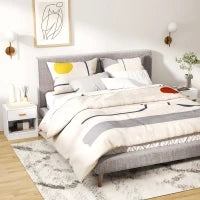 Set 2 Comodini Moderni in Legno con Cassetto e Ripiano Aperto, 39x28x41 cm, Bianco