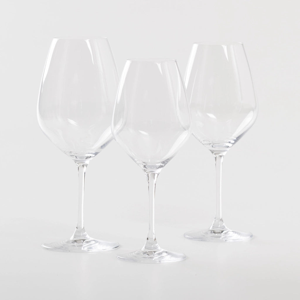 Solution Set 6 Calici in Vetro Sonoro Superiore per Degustazione Vini Rossi di Media Struttura, Capacità 43 cl, Design Elegante e Trasparente