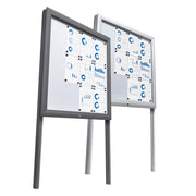 Montante per Bacheche Certificate Alluminio Anodizzato - 200 cm con basi per fissaggio a terra