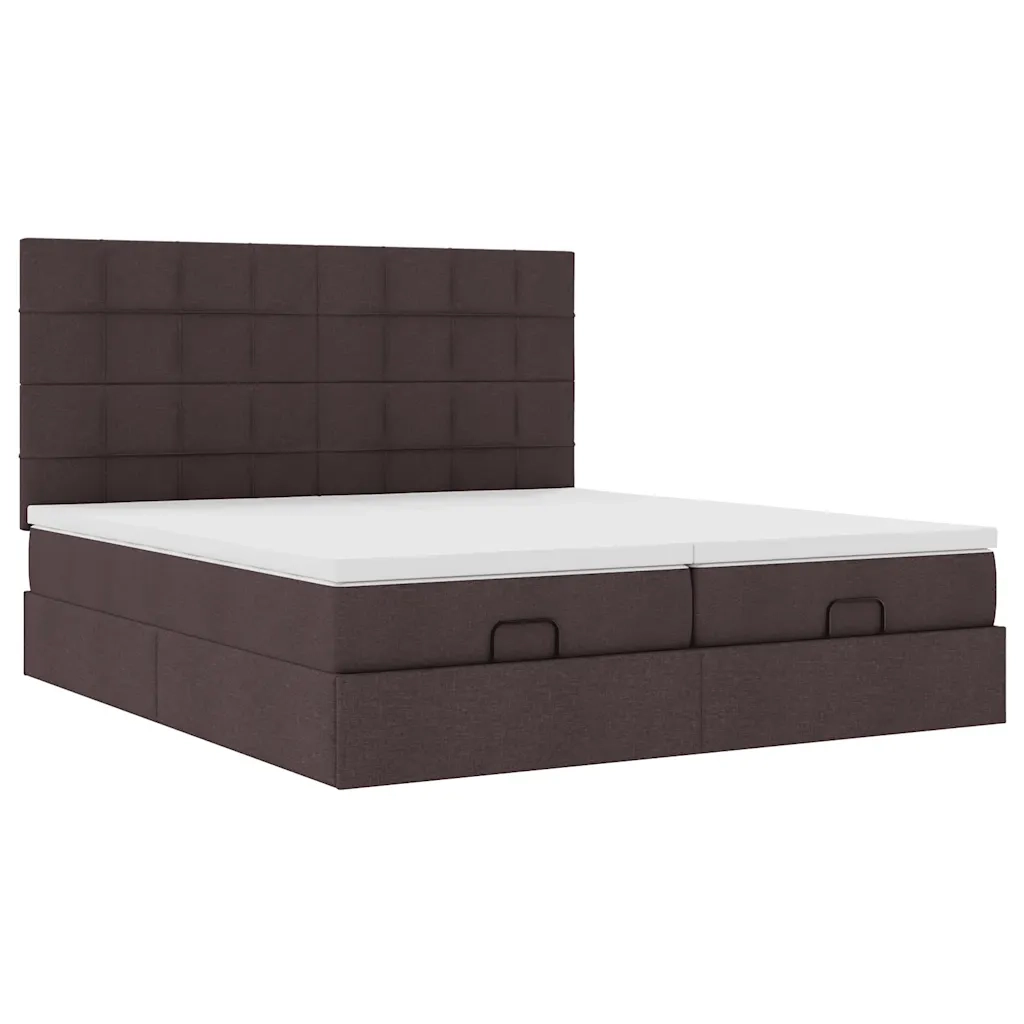 Struttura Letto Pouf con Materassi 200x200 cm in Tessuto 3313702