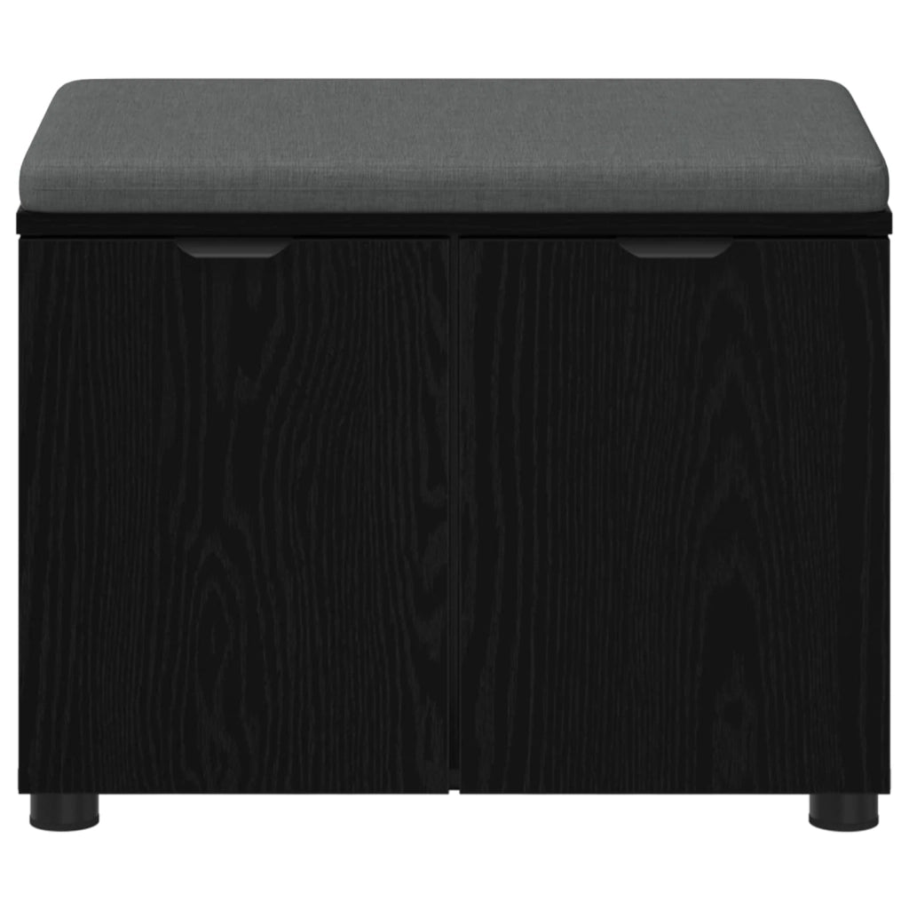 Panca per ingresso con cuscino Rovere Nero 60 x 38 x 46 cm