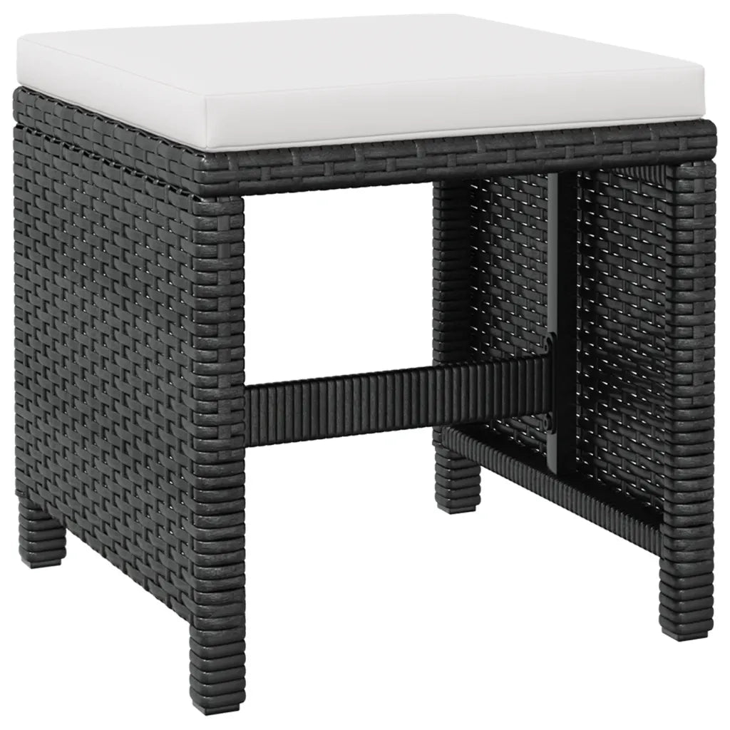 Set da Pranzo da Giardino 13 pz Polyrattan e Legno Acacia Nero cod mxl 57470