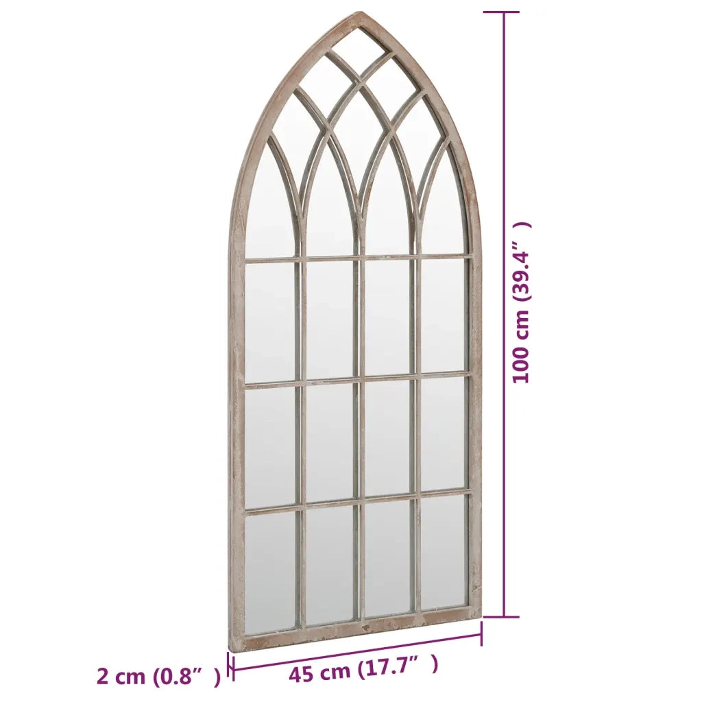 Specchio da Giardino-Specchio Decorativo-Specchio Esterno Sabbia 100x45 cm in Ferro per Uso Esterno 578542