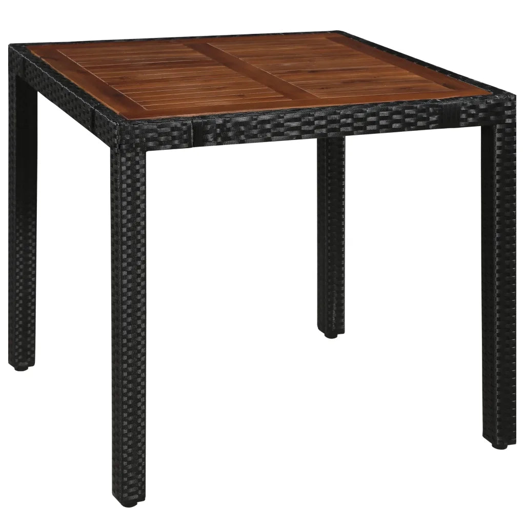 Set da Pranzo da Giardino 5 pz | Set Salotto da Giardino in Polyrattan e Acacia Nero