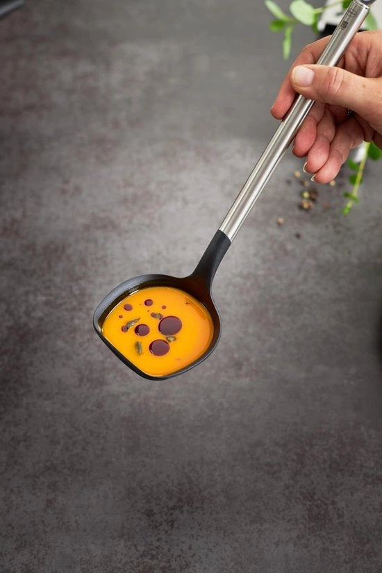Colapasta, con manico circolare e occhiello di rilascio, acciaio inox 18/10, PPA, resistente al lavastoviglie
