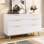 Chest 6 cassetti moderna - Zephmum- Gambe in legno look