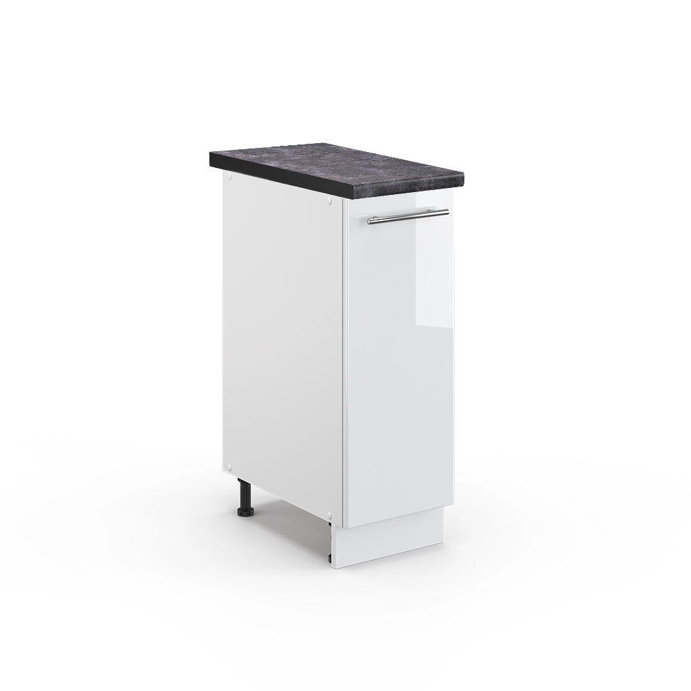 Armadio cucina dispensa alto Fame-Line Bianco lucido/Bianco 30 cm, PL Antracite Vicco