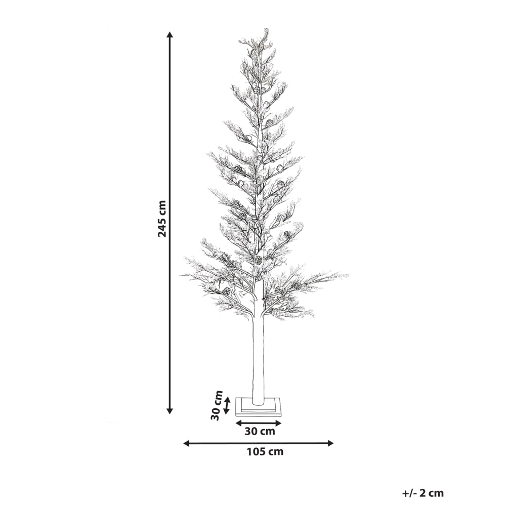Albero di Natale artificiale con luci LED 245 cm per esterni e interni bianco stile moderno classico