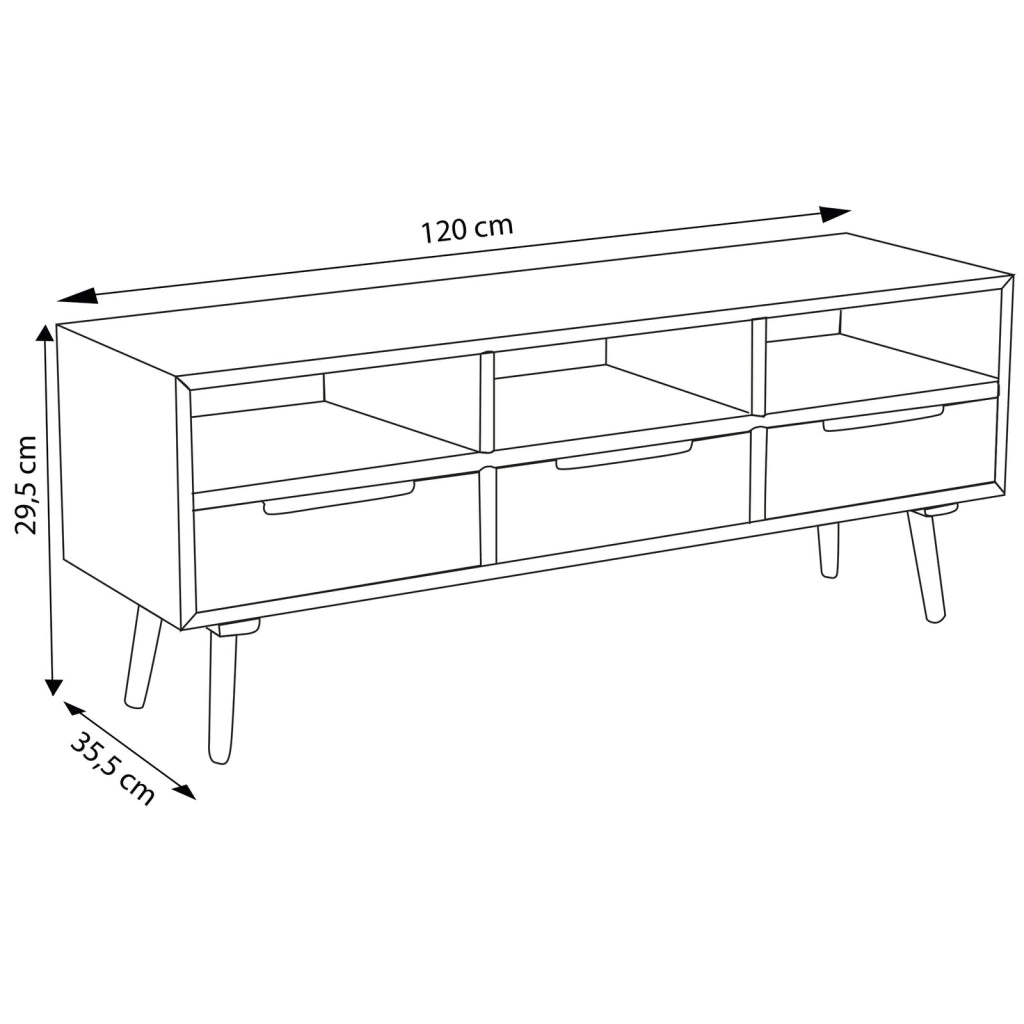 Porta tv colorato in MDF cm 120x35 5x29 5 - BROOKS