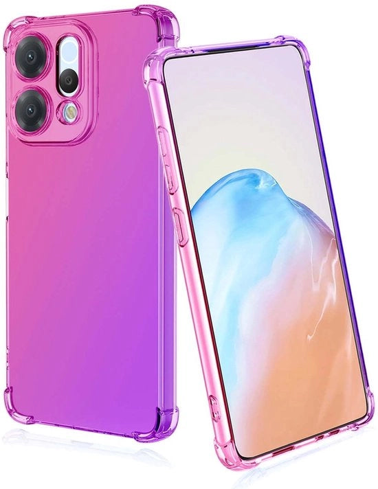 Telaietto in silicone resistente allo shock - trasparente - morbido - ultradurissimo - elegante - accattivante variazione di colore rosa/blu - copritelefono