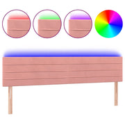 Testiera | Testata a LED Rosa 200x5x78/88 cm in Velluto