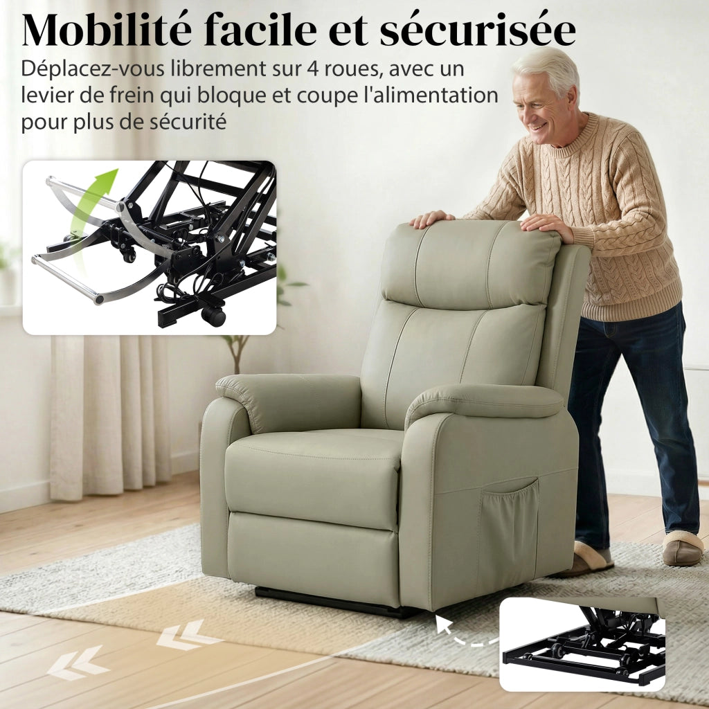 Poltrona relax elettrica alzapersona ¨C Xylo ¨C doppio motore reclinabile crema 87x96x105cm