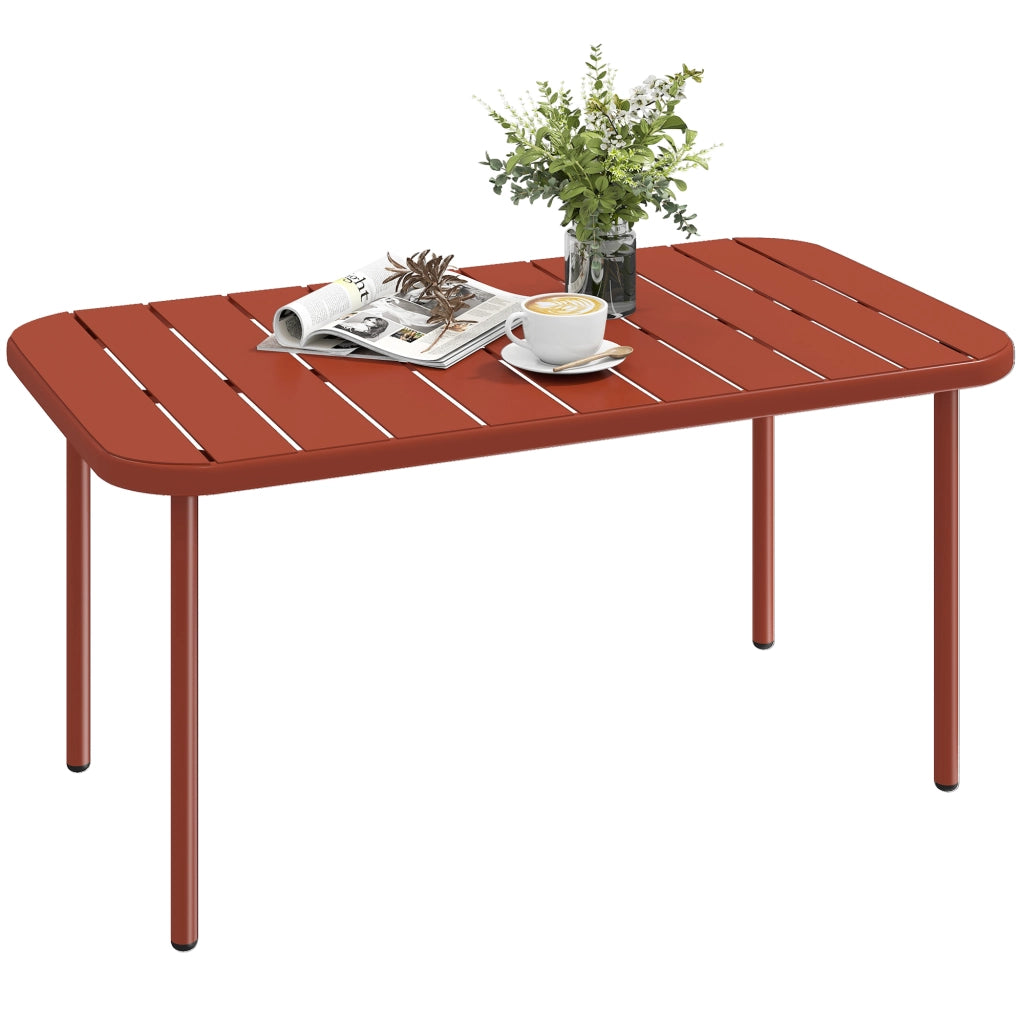 Tavolo da giardino ¨C zephmum ¨C rosso, acciaio galvanizzato, 90x50x43 cm