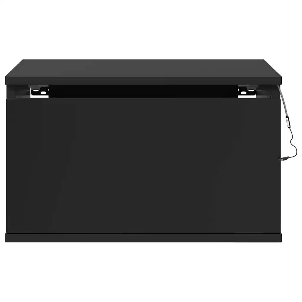 vidaXL Comodino a Parete con Luci LED Nero
