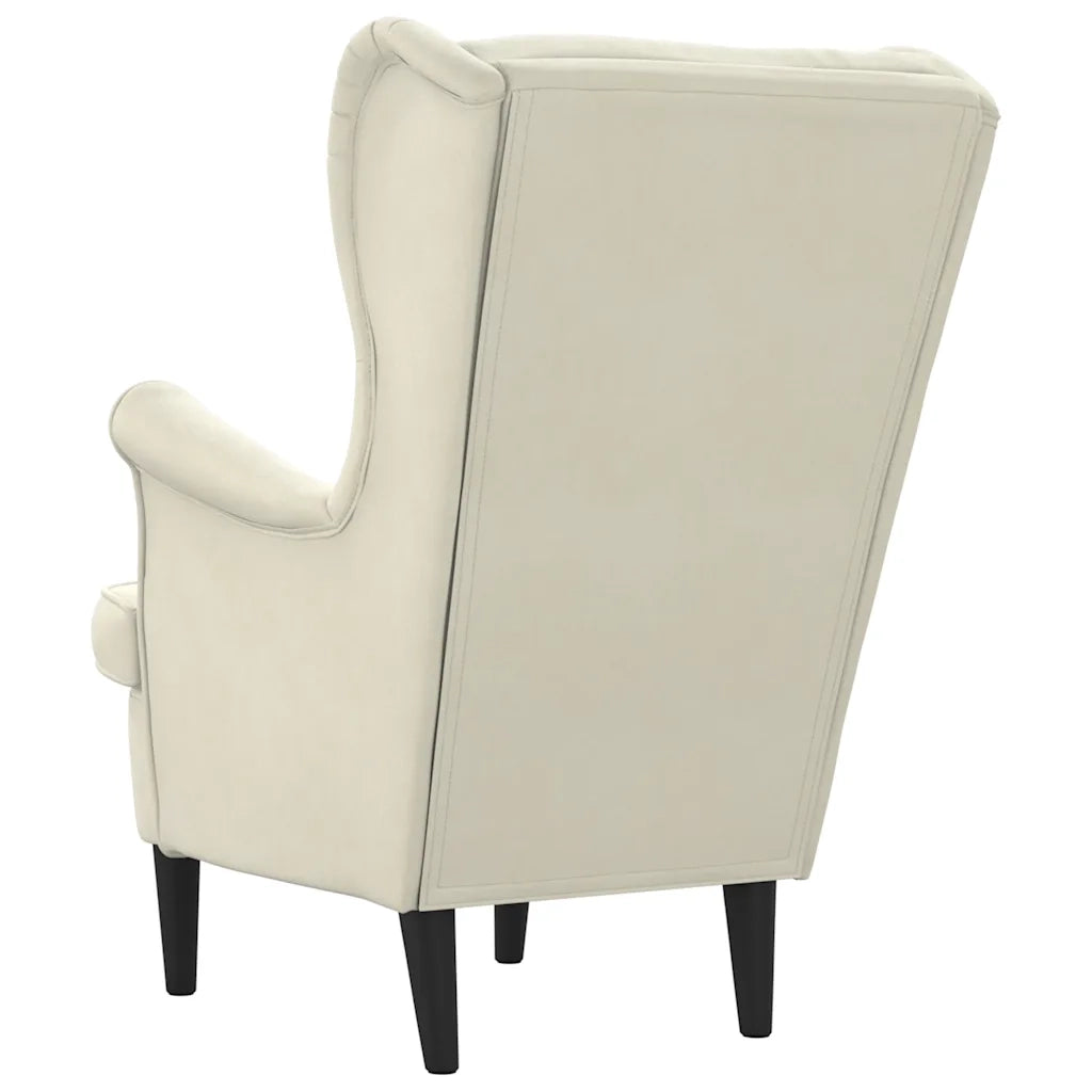 Poltrona Bianco Crema in Velluto cod mxl 9631