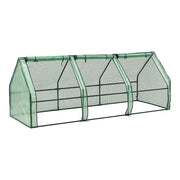 Struttura da giardino con 3 finestre in acciaio e polietilene 240 x 90 x 90 cm verde 03_0008265