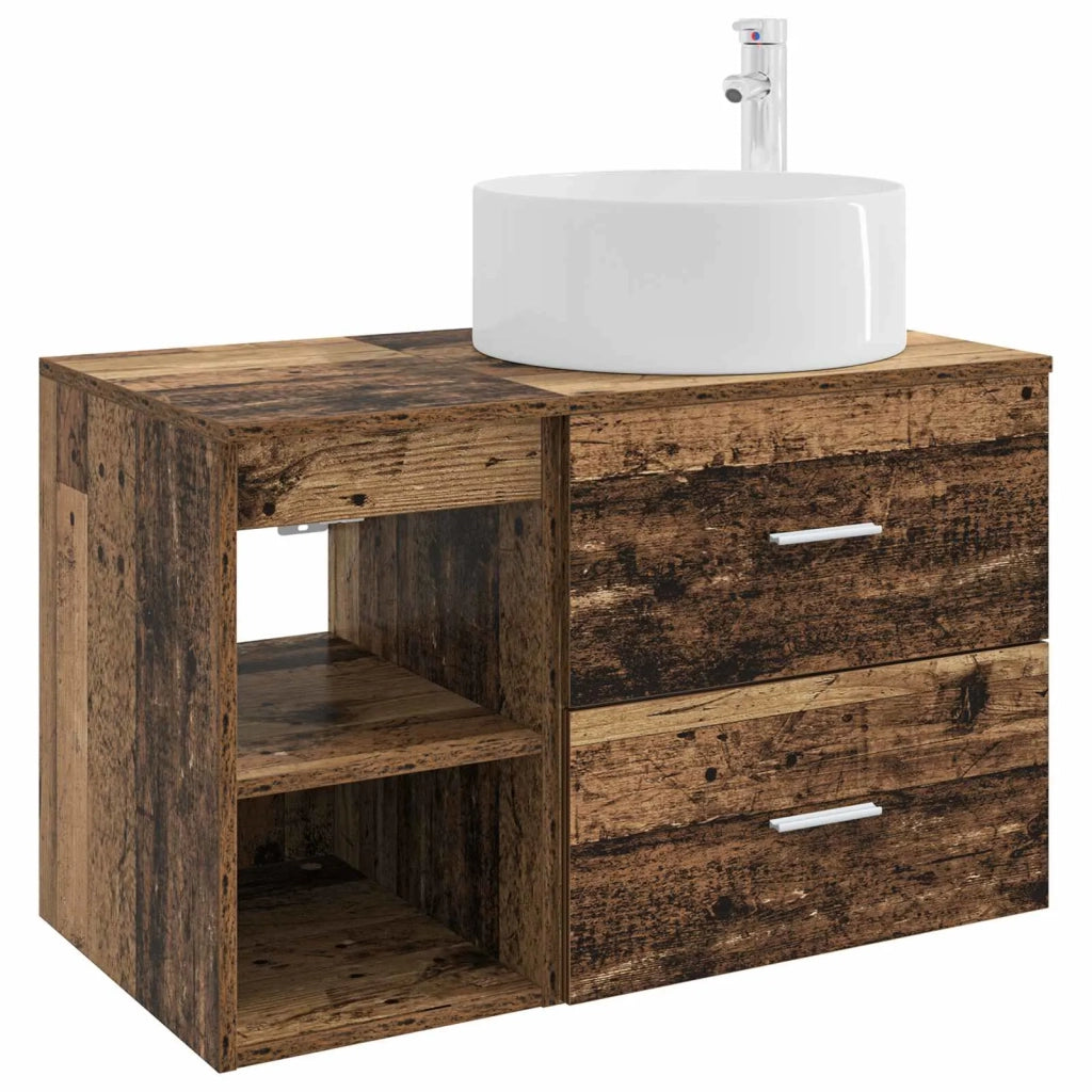 Set di mobili per il bagno 2 pz Legno antico 3403934