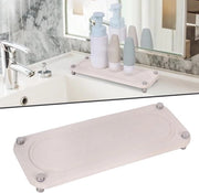 Organizzatore di superficie asciutta per cucina e bagno - supporto per spugne grigio con tubo di scarico a diaframmi sottile