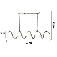 Lampadario a sospensione moderno da soffitto con 5 sfere in vetro bianco per G9