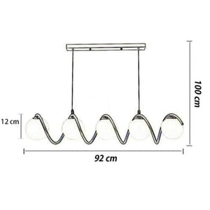 Lampadario a sospensione moderno da soffitto con 5 sfere in vetro bianco per G9