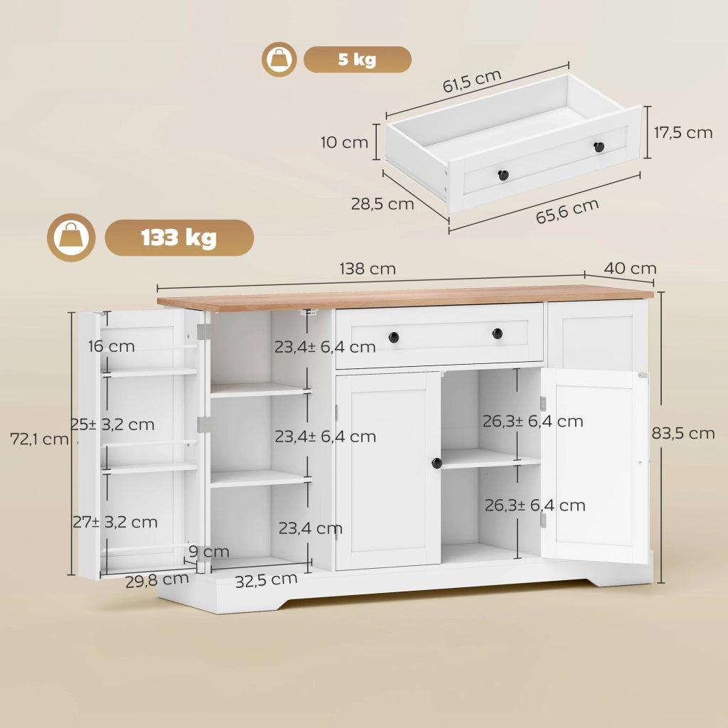 Credenza ¨C zephmum ¨C bianco 138x40x83,5