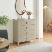 Cassettiera Hämeenlinna Comò in Acciaio con 4 Cassetti 92 x 80 x 40 cm color Cammello [en.casa]