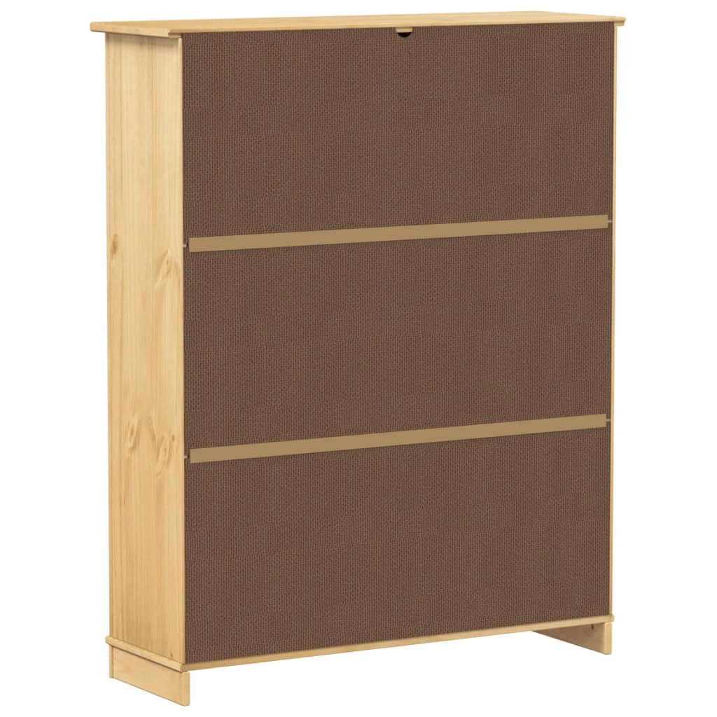 Scarpiera scarpiera mobile portaoggetti ingresso corridoio soggiorno Corona 99 x 32 x 124,5 cm legno di pino massiccio marrone 02_0021747