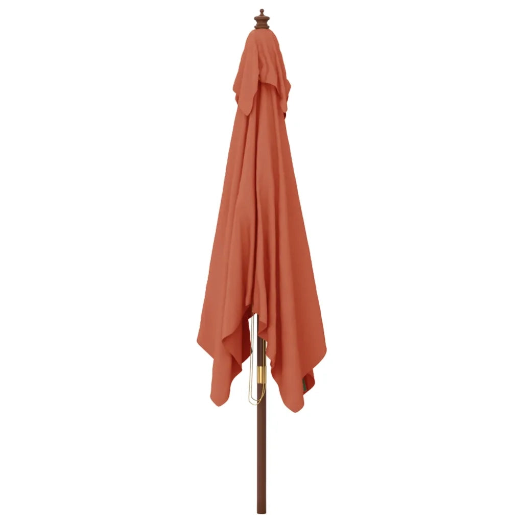 Ombrellone da Giardino Palo in Legno Terracotta 300x300x273 cm 363196