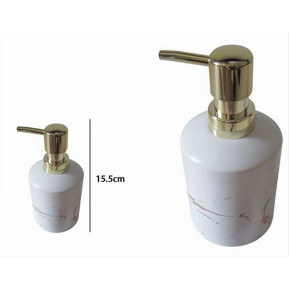 Trade Shop - Dispenser Per Sapone Liquido Accessori Arredo Bagno Dosatore Effetto Marmo 59885 -