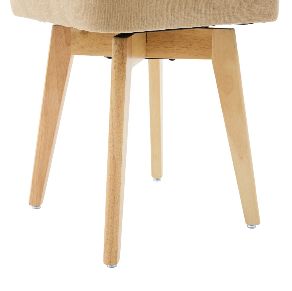 Sedia girevole 43x50x77 cm a 360 gradi in chenille khaki