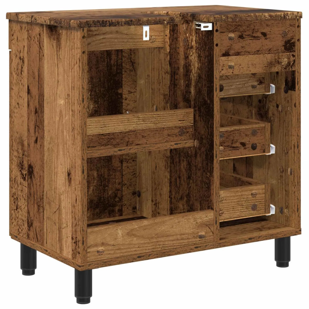 Mobiletto da bagno Legno antico 60 x 35 x 60 cm 889383
