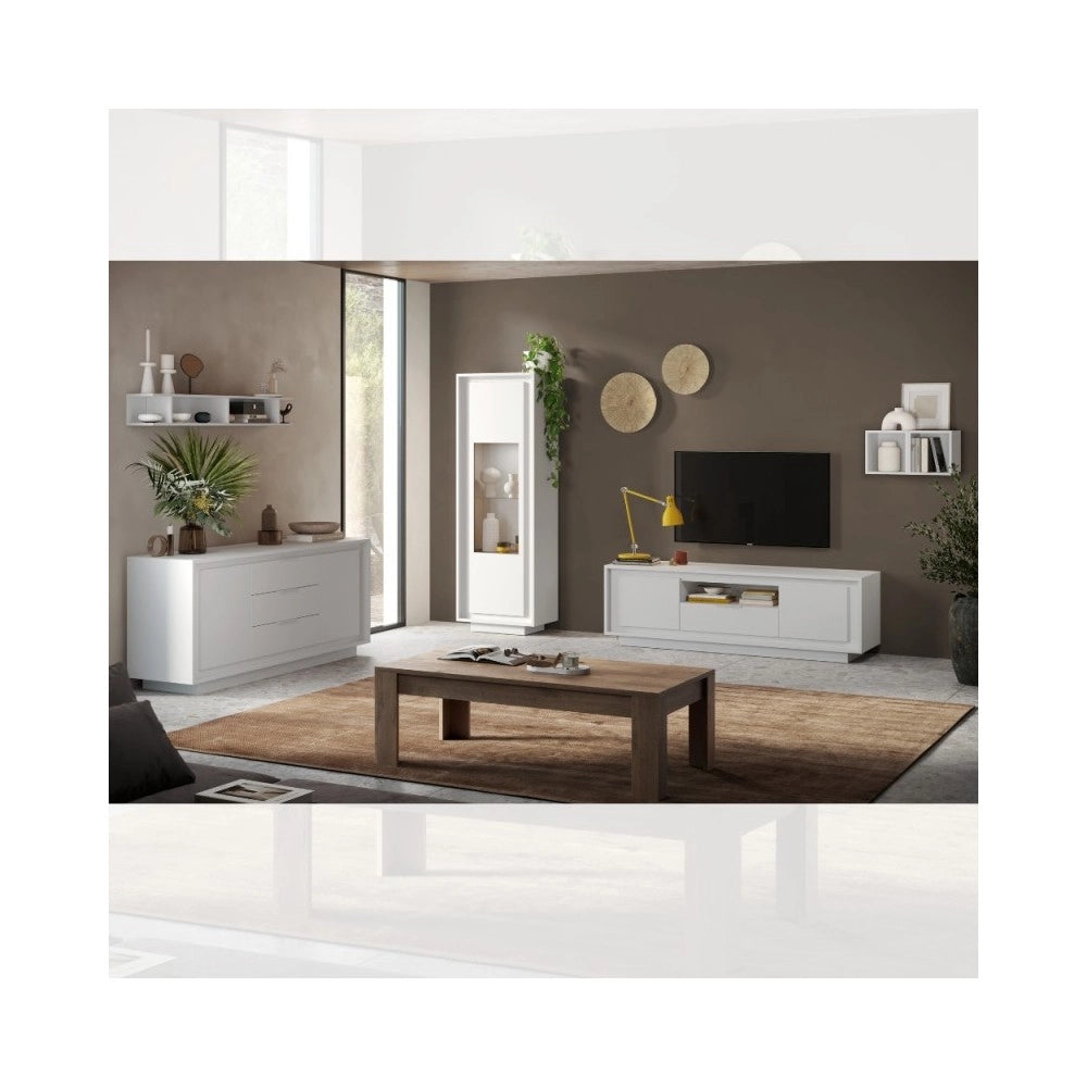 Vetrina con anta Tiki 67x40x197h colore bianco opaco
