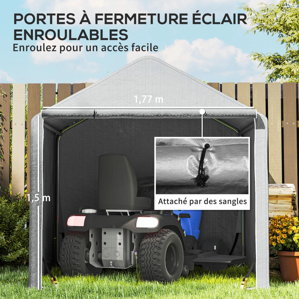 Capanno Giardino Biciclette ¨C Zephmum ¨C Grigio Acciaio Galvanizzato 200x200x200 cm