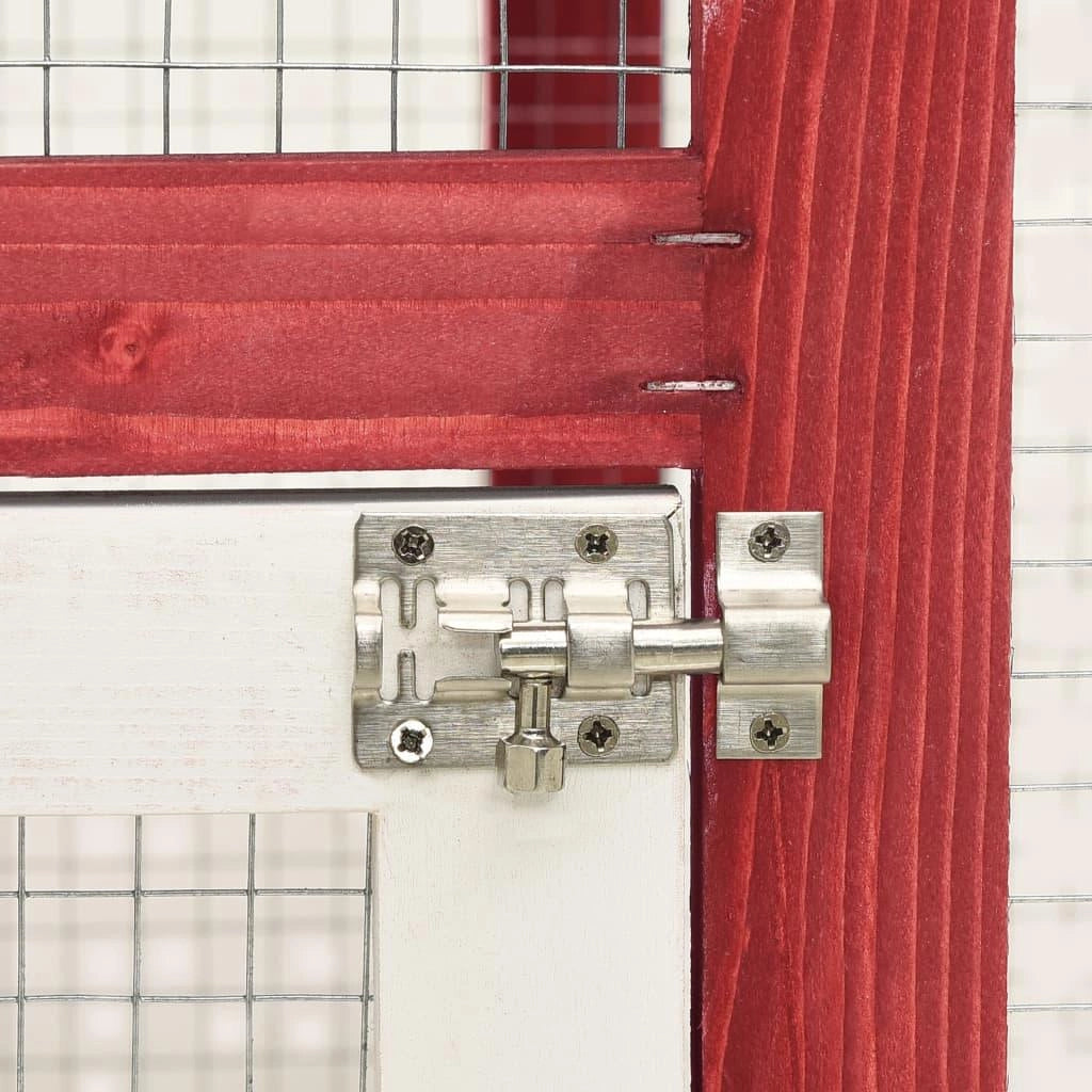 Conigliera 140 x 63 x 120 cm in legno massello di abete rosso e bianco 02_0000616