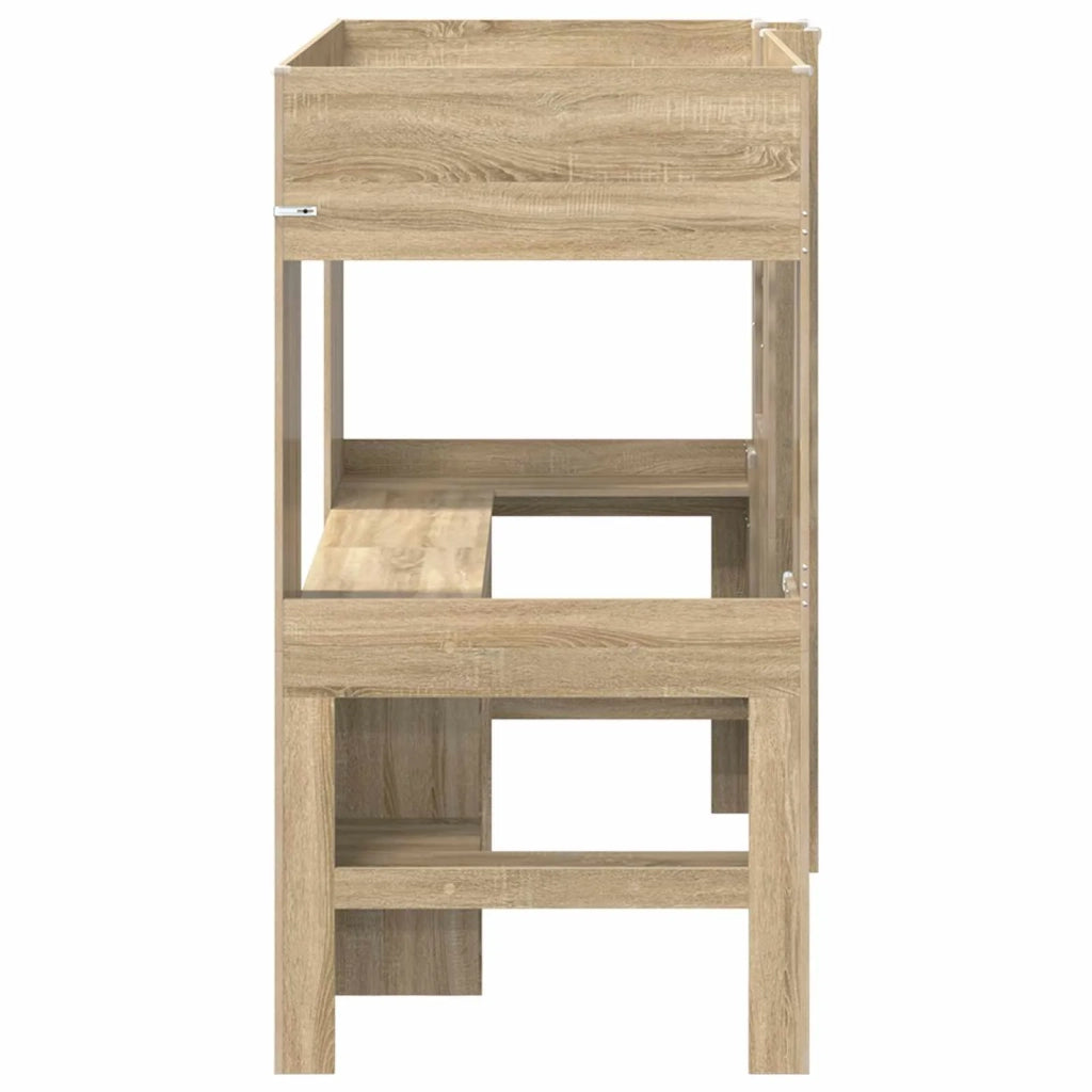 Struttura letto a castello con scrivania Rovere Sonoma 3410461