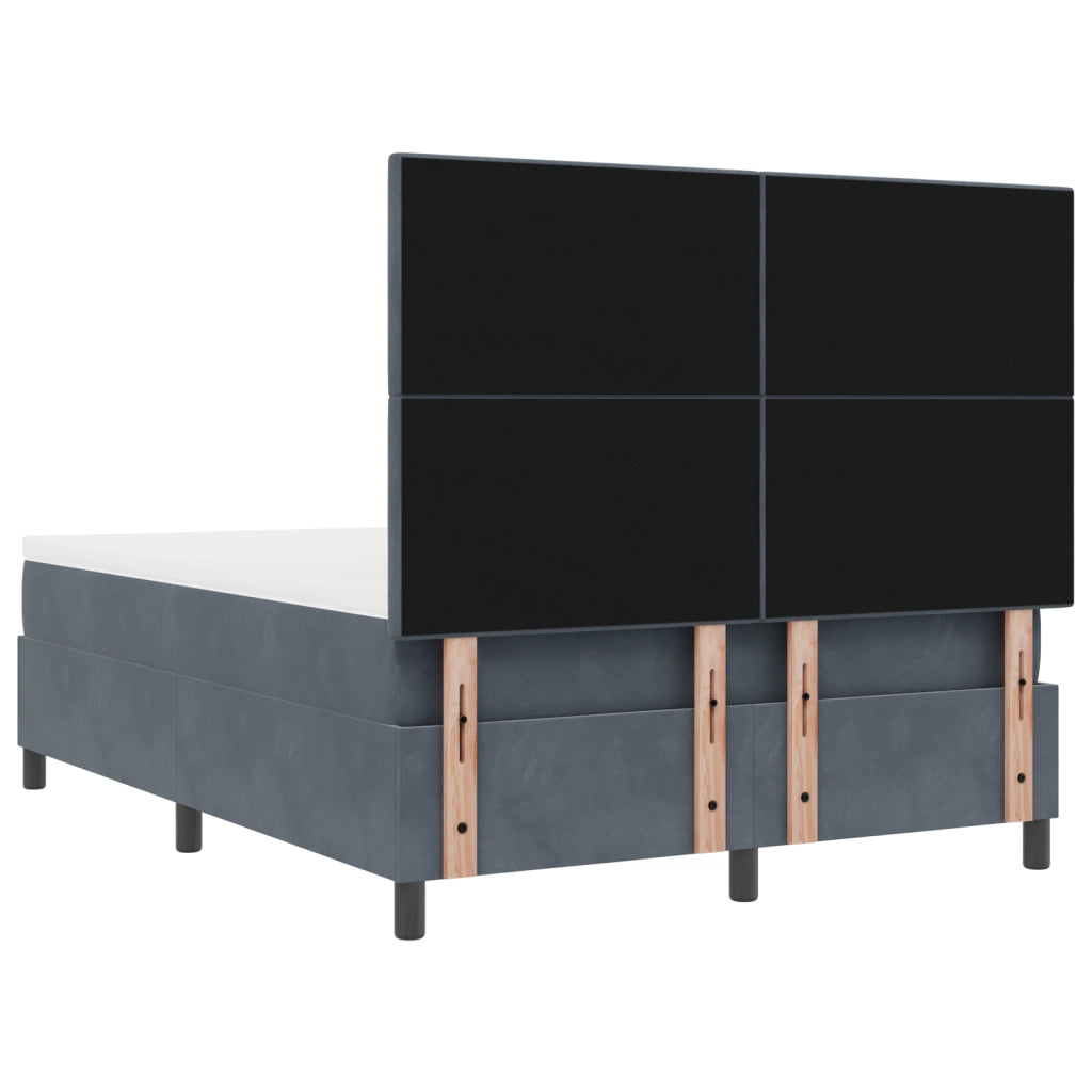 Letto con Materasso e LED Grigio Scuro 140x190 cm Velluto