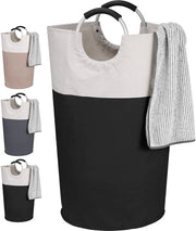 Wasschink 95L con maniglie ripiegabile, contenitore per lavaggio a secco per abbigliamento, separatore per bucato, contenitore per bottiglie 39x39x79cm - Nero