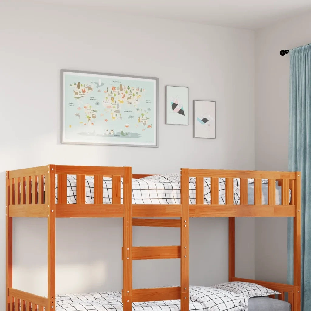 Letto Bambini | Letto Infantile | Lettino senza Materasso Marrone Cera 90x200 cm Legno Pino