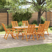 Set da Pranzo Giardino 7 Pezzi in Legno Massello di Acacia