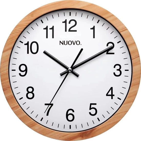 Orologio da Parete in Legno Ronde - Design Vintage - Ideale per Soggiorno e Camera da Letto - 10 pollici - Miele