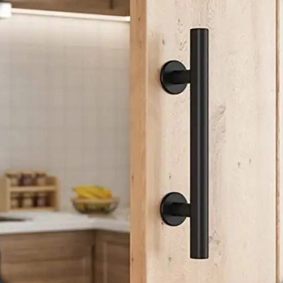 Maniglia per porta scorrevole in stile Loft Retro, con finitura Premium nero opaco.