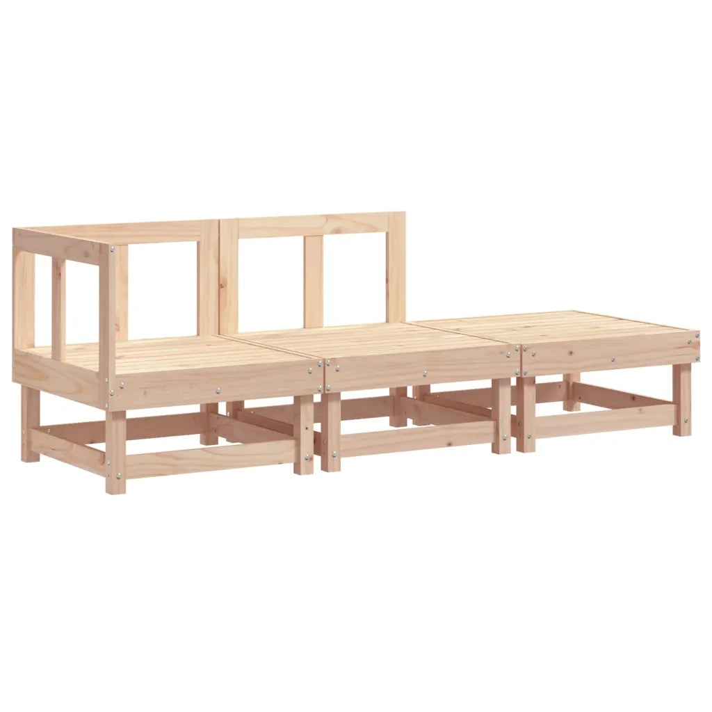 Set Salotto da Giardino 3 pz | Set di Mobili da Esterno in Legno Massello di Pino